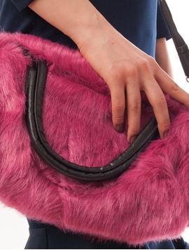 Geanta Dama Medie Din Blana Artificiala Fuchsia