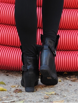 Botine Dama Cu Catarama Si Talpa Interioara Negre