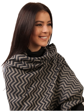 Sal Dama Cu Model In Zig Zag Bleumarin Si Bej