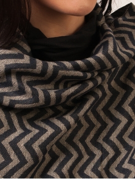 Sal Dama Cu Model In Zig Zag Bleumarin Si Bej