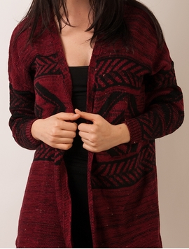 Cardigan Dama Cu Franjuri Grena