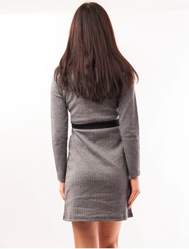 Rochie Dreapta Cu Model Inspicat Gri
