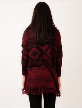 Cardigan Dama Cu Franjuri Grena