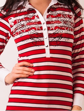Bluza Dama Cu Imprimeu Metalic Rosu Si Roz