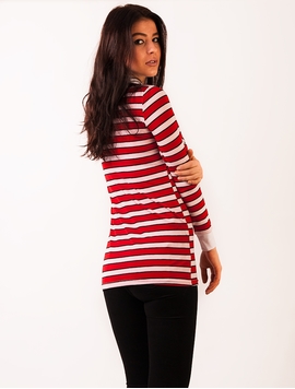 Bluza Dama Cu Imprimeu Metalic Rosu Si Roz