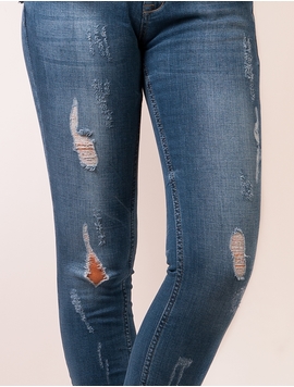 Jeans Dama Usor Prespalati Albastru 