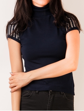 Bluza Dama Cu Guler Roll Bleumarin