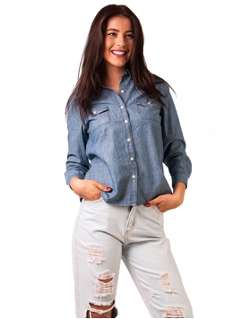 Camasa Dama Denim Albastra
