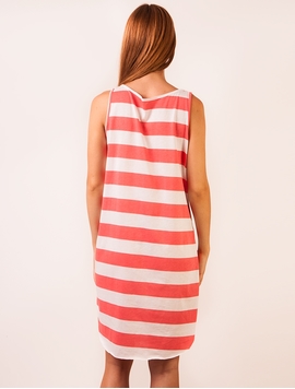 Rochie Dama It's My Life Alb Si Coral