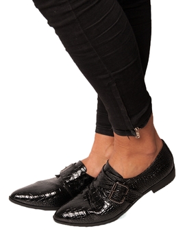 Pantofi Dama Luciosi Si Texturati Negri
