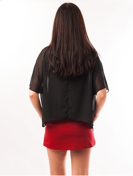 Fusta-Pantalon Mini Grena