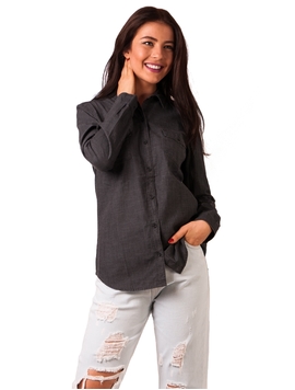 Camasa Dama Stil Denim Neagra