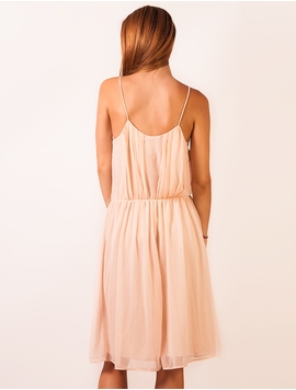 Rochie Elastica Din Voal Roz