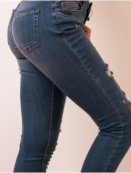 Jeans Dama Cu Rupturi Albastru