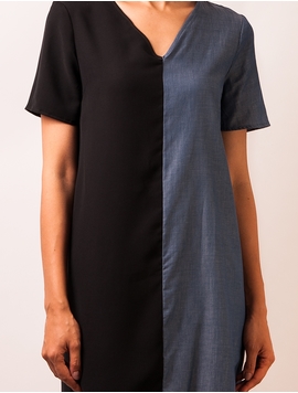 Rochie Simpla Cu Maneca Scurta Bleumarin