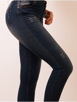 Jeans Dama Cu Model Prespalat Bleumarin