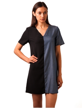 Rochie Simpla Cu Maneca Scurta Bleumarin