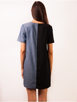 Rochie Simpla Cu Maneca Scurta Bleumarin