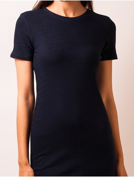 Rochie Jolie Simpla Cu Maneca Scurta Bleumarin
