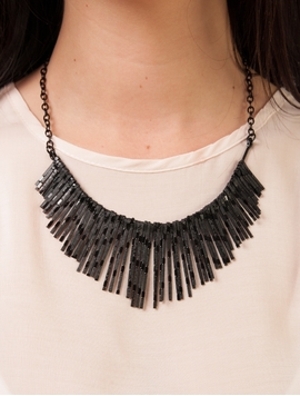 Colier Fasii Metalice Negru