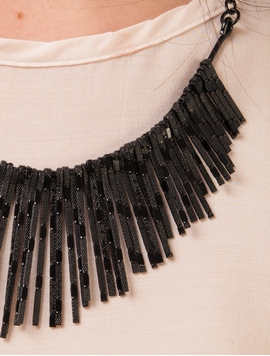 Colier Fasii Metalice Negru