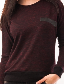 Bluza Dama Cu Buzunar Fals Grena