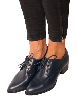 Pantofi Dama Cu Siret Bleumarin