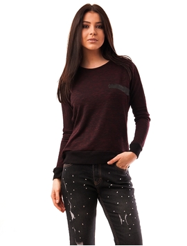 Bluza Dama Cu Buzunar Fals Grena