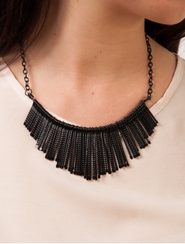 Colier Fasii Metalice Negru