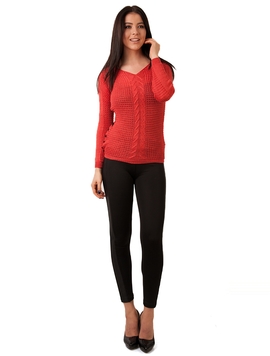 Pantaloni Dama Stil Colant Cu Piele Ecologica Lateral Negri
