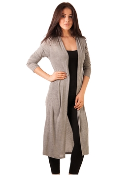Cardigan Dama Lung Gri