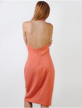 Rochie Cu Spatele Semi-Gol Caramizie
