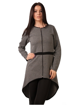 Bluza Dama Lunga Cu Fermoar Gri