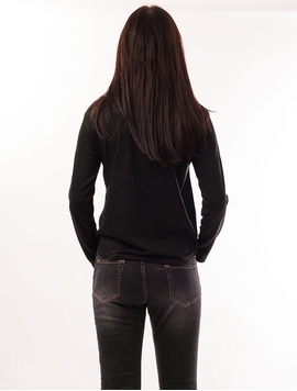 Bluza Dama Cu Nasturi Colorati Pe Umeri Negru