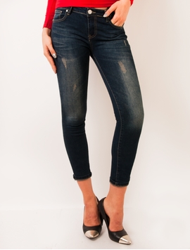 Jeans Dama Usor Prespalati Albastru Inchis