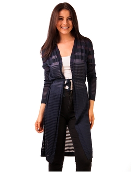 Cardigan Dama Cu Cordon Bleumarin
