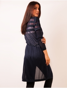 Cardigan Dama Cu Cordon Bleumarin