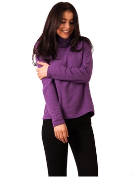 Bluza Dama Pufoasa Cu Guler Mov