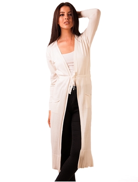 Cardigan Dama Cu Cordon Crem