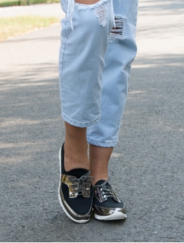 Pantofi Sport Dama Luciosi Negri