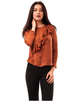 Bluza Dama Cu Volane Maro