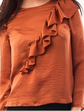 Bluza Dama Cu Volane Maro