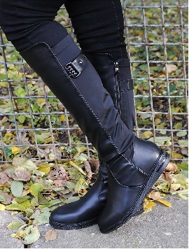 Cizme Dama Cu Accesoriu Metalic Negre