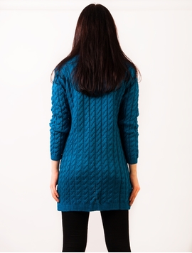 Cardigan Dama Accesorizat Cu Brosa Albastru Deschis