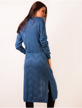 Cardigan Dama Cu Cordon Albastru Inchis