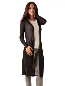 Cardigan Dama Lung Negru