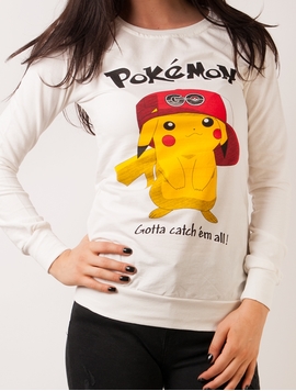 Bluza Dama Sport Cu Imprimeu Cu Pokemon Alb