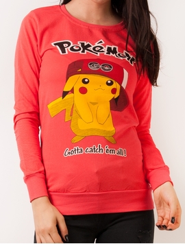 Bluza Dama Sport Cu Imprimeu Cu Pokemon Corai
