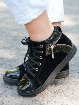 Adidasi Dama Stil Ghetuta Negru
