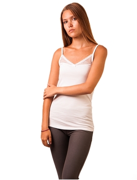 Top Dama Cu Dantela Alb